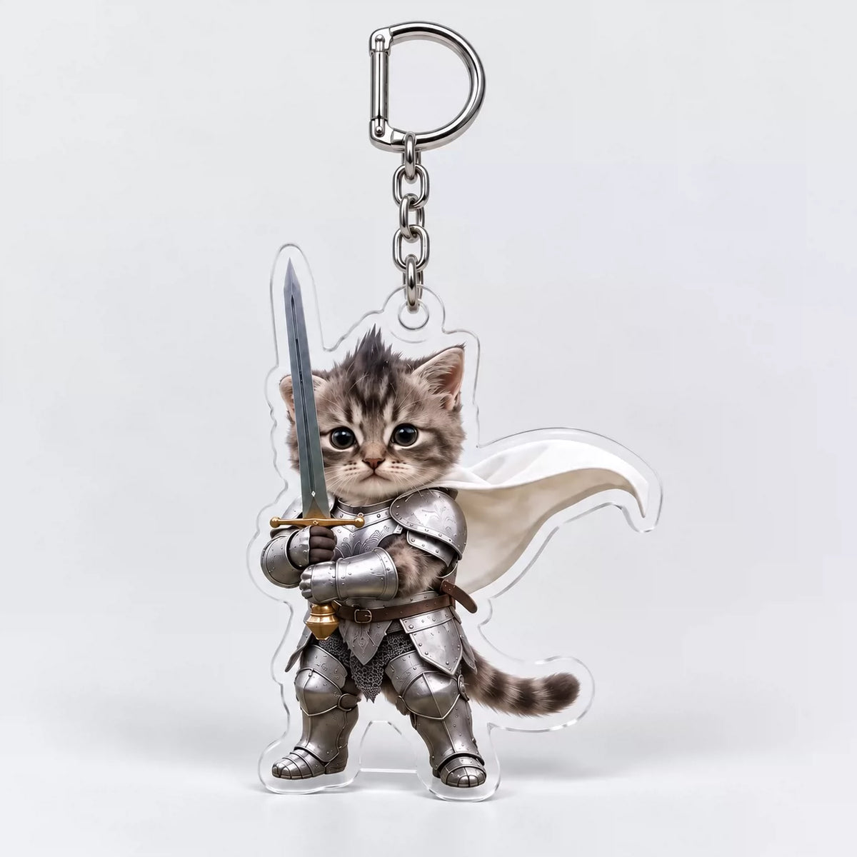 Grey Tabby Paladin keychain