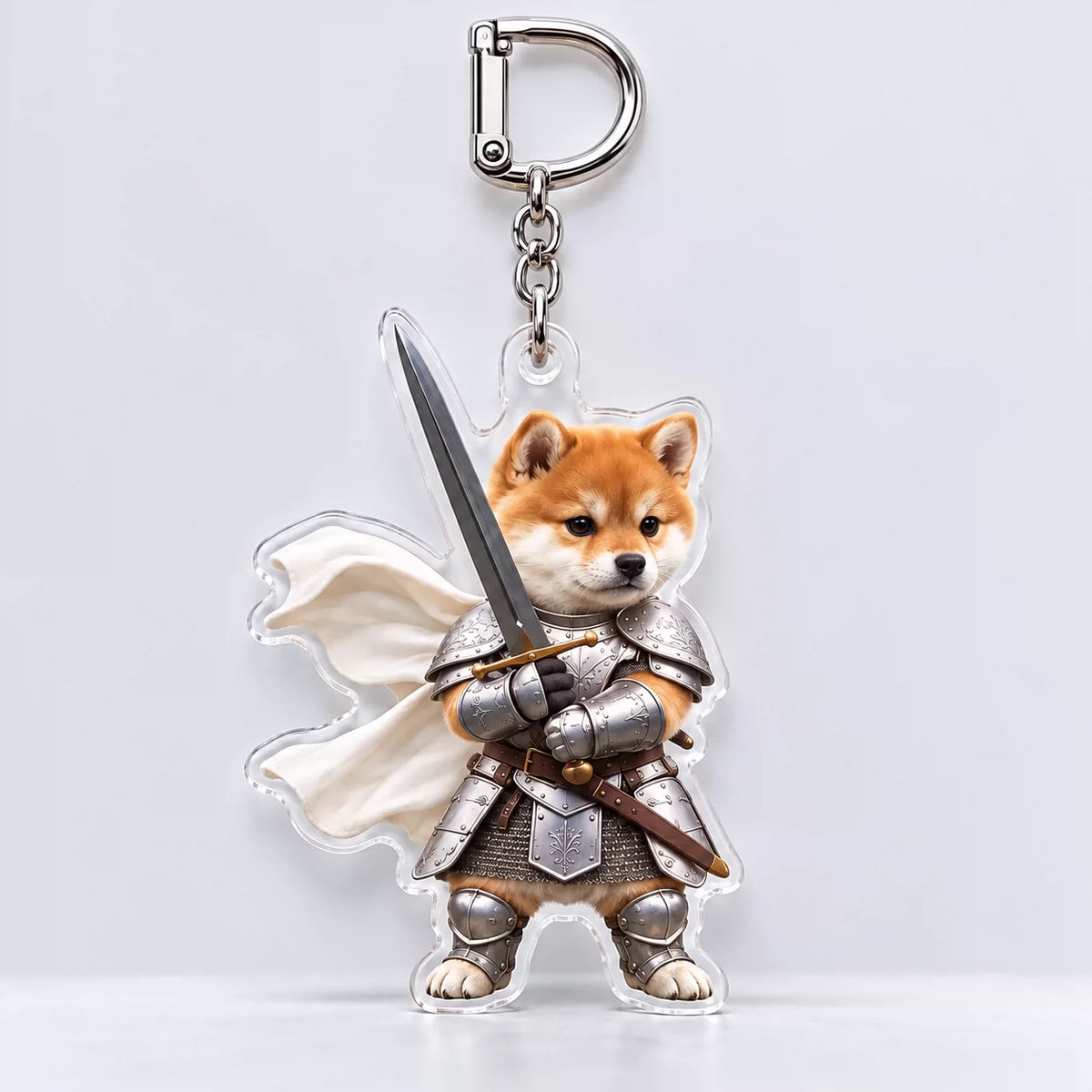 Armored Shiba Inu Knight keychain