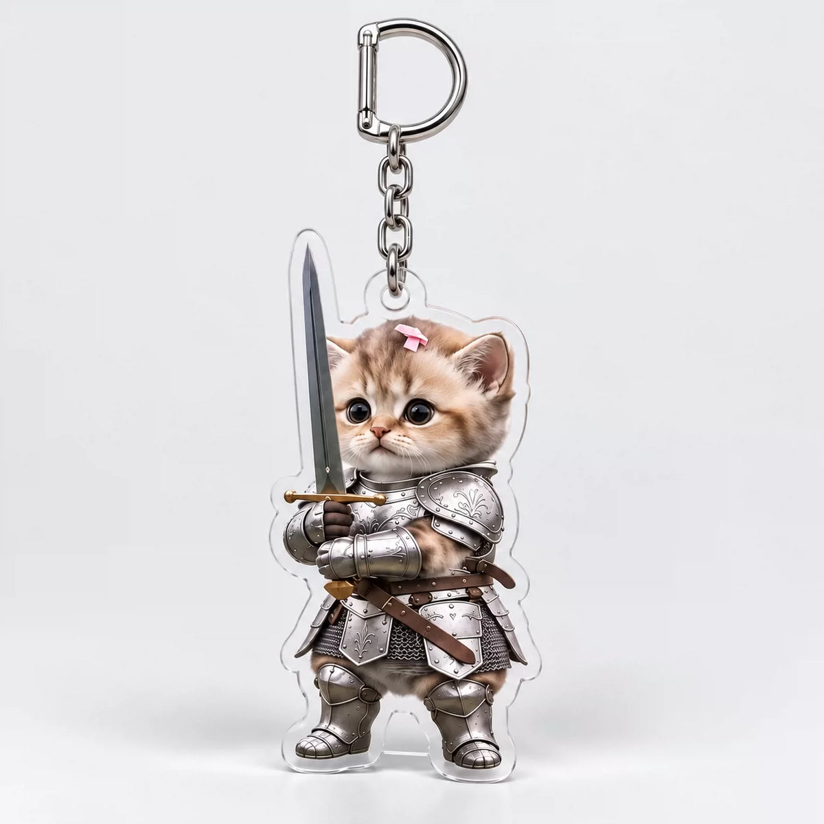Pink Bow Princess Knight keychain